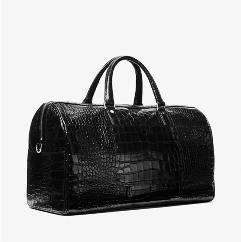 🥳SOLD🥳Micheal KorsTravel XL Metallic Crocodile Embossed Leather Weekender Bag - Picture 3 of 5